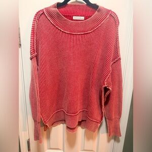 Zenana Outfitters Red Cowl Neck Sweater
